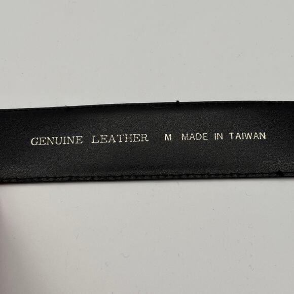 Black Patent Leather Belt - Crescent Buckle- size Medium - no brand